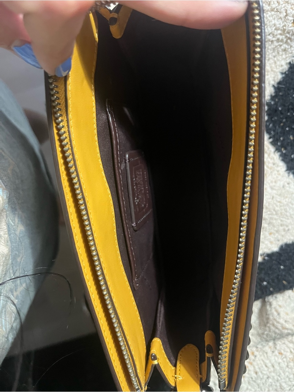 Coach Signature Chain Leather Crossbody Bag - Picture 9 of 9